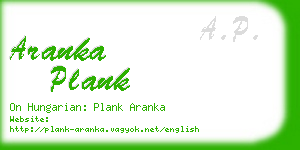 aranka plank business card